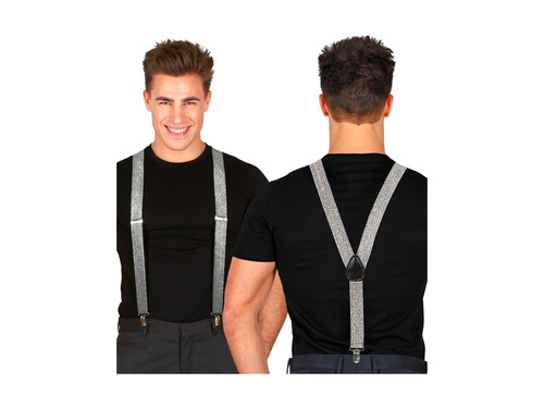 Bretele din lurex argintiu