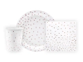 Set de hârtie Dots alb - 44 buc.
