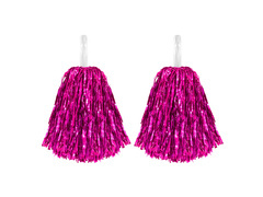 Pompoane roz metalizat pentru majorete - 2 buc.