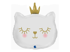 Balon din folie Kitten princess - alb - 49x52 cm - 1 buc.
