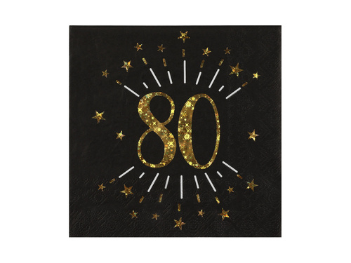Șervețele strălucitoare pentru petrecerea celei de-a 80-a aniversări - 33 cm - 10 buc.