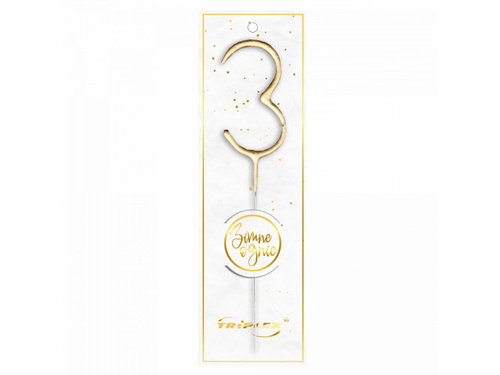 Foc rece numărul 3 aur - 1 buc.