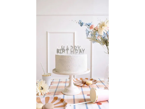 Pikers lumânări Happy Birthday semn - argint