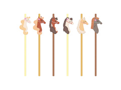 Paie aniversare Cai - 19.5 cm - 6 buc.