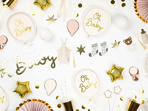 Oh Baby balon farfurii de hârtie - 22 cm - 6 buc.