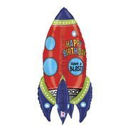 Happy Birthday 3D Rocket balon de folie - 91 cm - 1 buc.