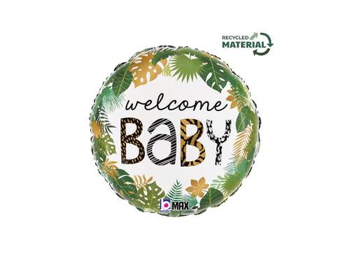 Welcome Baby balon rotund din folie pentru baby shower - 14" - 1 buc.