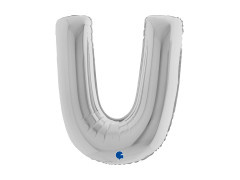 Balon folie litera U argintiu - 40" - 1 buc.