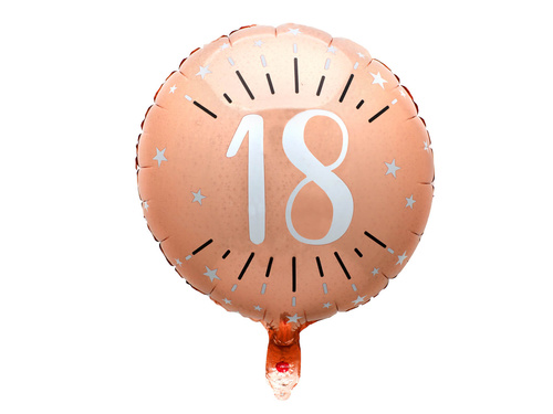 Balon din folie aurie cu imprimeu alb - 18 ani - 45 cm - 1 buc.