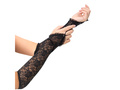 Mănuși din dantelă neagră - 40 cm - 1 buc.