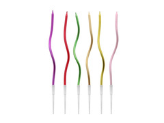 Lumânări aniversare metalice răsucite - 16,5 cm - 6 buc.