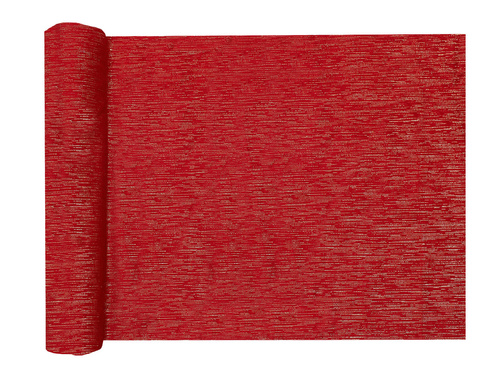 Decorațiune de masă cu fir auriu - roșu - 28 cm x 2,5 m - 1 buc.