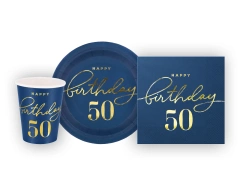Set albastru marin pentru a 50-a aniversare - 22 buc.