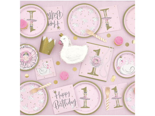 Coroană din hârtie cu sclipici auriu - 4 buc.