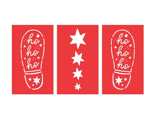 Șablon pentru urmele picioarelor lui Moș Crăciun - 3 buc.