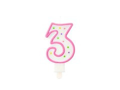 Lumânare cu 3 cifre cu puncte - 1 buc.