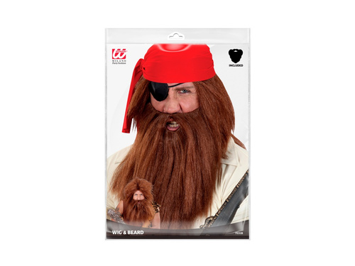 Peruca pirat maro cu barbă