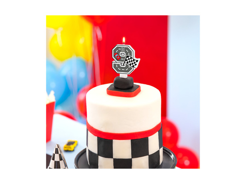 Lumânare numerică Racing - 9 - 7 cm - 1 buc.