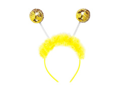 Bentiță galbenă cu paiete aurii