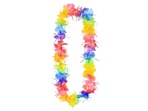 Colier hawaiian cu ciucuri - curcubeu - 1 buc.