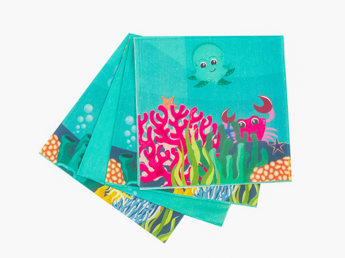 Șervețele aniversare Underwater World - 33 cm - 20 buc.