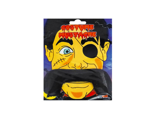 Mustață "pirat" + plasture ochi - negru mare - 1 buc.