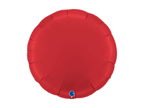 Balon rotund din folie satinată roșu rubin - 30" - 1 buc.
