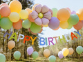 Banner colorat Happy Birthday - 220 cm - 1 buc.
