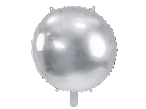 Balon rotund argintiu din folie - 64 cm - 1 buc.