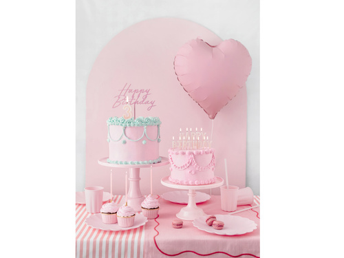 Happy Birthday lumânări spade - roz - 1 op.