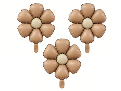 Balon din folie cu flori maro - 50 cm - 1 buc.