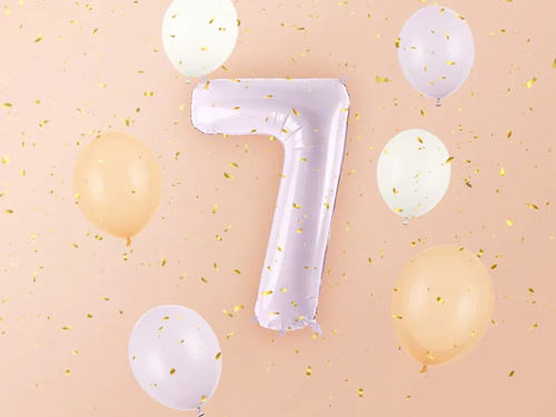 Balon din folie violet numărul 7 - 72 cm - 1 buc.