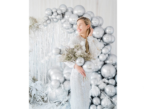 Balon gigant cu diametrul de 60 cm - Argintiu lucios