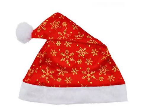 Pălărie de Moș Crăciun cu fulgi de nea - 1 buc.