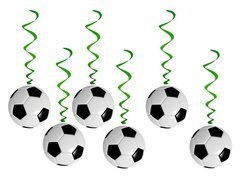 Aniversare Fotbal agățat decor - 6 buc.