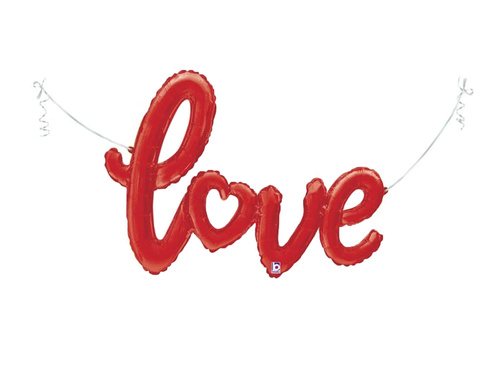 Balon roșu cu inscripția Love - 119 cm - 1 buc.