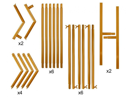 Cadru hexagonal auriu pentru baloane - 200 x 200 cm - 1 buc.