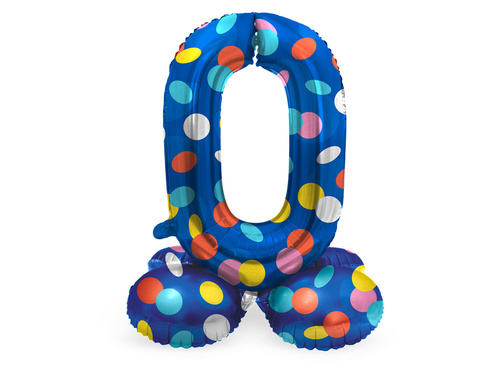 Balon din folie în picioare cu numărul 0 Puncte - 72 cm - 1 buc.