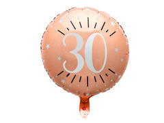 Balon din folie aurie cu imprimeu alb - 30 aniversare - 45 cm - 1 buc.
