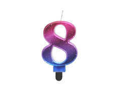 Lumânare cu număr metalic Night Sky - 8 - opt