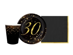 Set de hârtie strălucitoare pentru o petrecere de 30 de ani - 44 de bucăți
