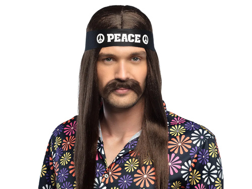 Mustață hippie maro - 1 buc.