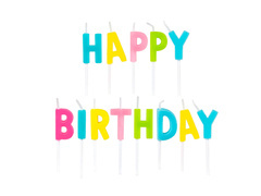 Lumânări de picnic Happy Birthday - 13 buc.
