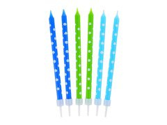 Lumânări de mazăre pentru ziua de naștere pentru băieți - 24 buc.