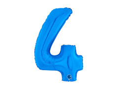 Balon din folie numărul 4 albastru - 26" - 1 buc.