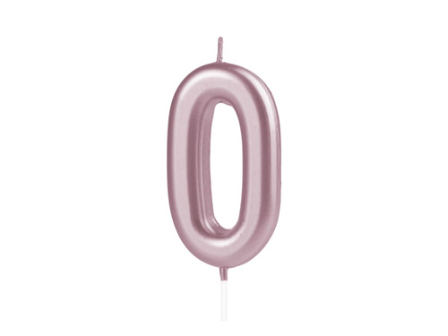 Lumânare cu număr din aur roz - 0 - zero