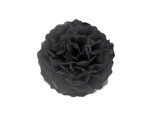 Decorațiuni florale suspendate pom pom - negru - 25 cm - 1 buc.