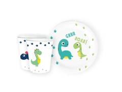 Set aniversar dinozauri fericiți - 24 buc.