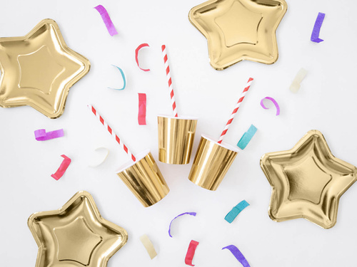 Farfurii cu stea de aur - 23 cm - 6 buc.