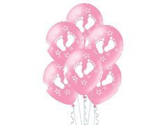 Baloane cu picioare din latex pentru baby shower pentru fete - 30 cm - 5 buc.